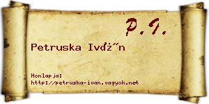 Petruska Iván névjegykártya